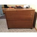 Wood 2 Drawer Lateral File Cabinet, Locking with key
